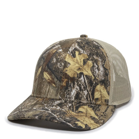 Outdoor Cap OC771CAMO Contrast Construction Canvas Camo Structured Trucker Hat Unisex Accessories Hats & Caps