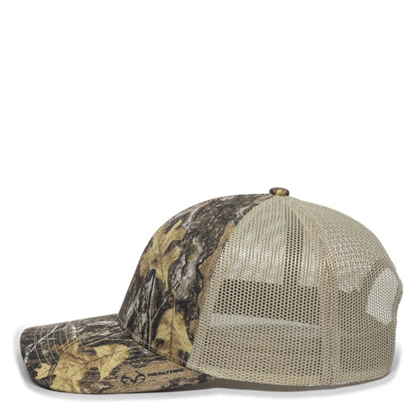 Outdoor Cap OC771CAMO Contrast Construction Canvas Camo Structured Trucker Hat Unisex Accessories Hats & Caps
