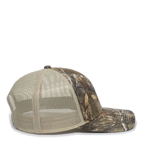Outdoor Cap OC771CAMO Contrast Construction Canvas Camo Structured Trucker Hat Unisex Accessories Hats & Caps