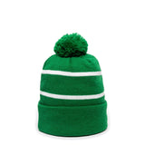 Outdoor Cap KNF-100 Striped Beanie with Black Fleece Lining & Pom Unisex Accessories Hats & Caps