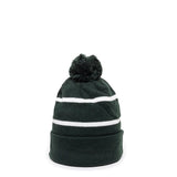 Outdoor Cap KNF-100 Striped Beanie with Black Fleece Lining & Pom Unisex Accessories Hats & Caps