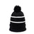 Outdoor Cap KNF-100 Striped Beanie with Black Fleece Lining & Pom Unisex Accessories Hats & Caps