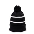 Outdoor Cap KNF-100 Striped Beanie with Black Fleece Lining & Pom Unisex Accessories Hats & Caps