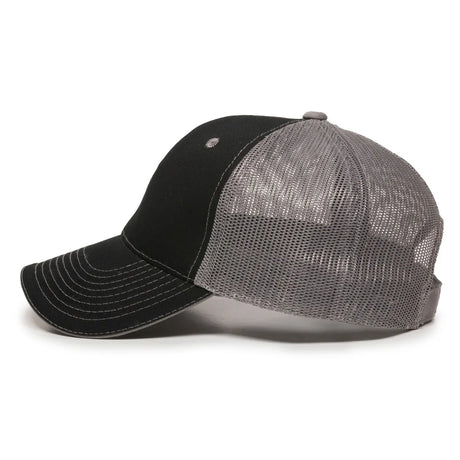Outdoor Cap GWT-101M Cotton Twill Garment Washed Structured Trucker Hat Unisex Accessories Hats & Caps