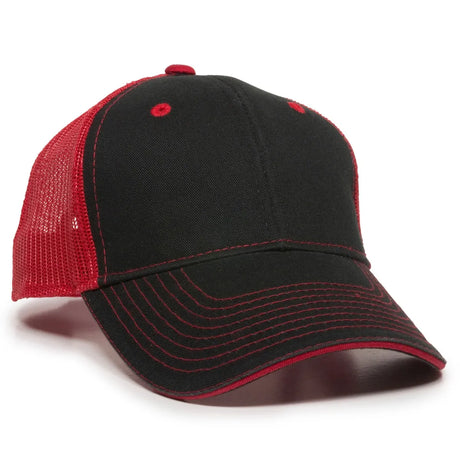 Outdoor Cap GWT-101M Cotton Twill Garment Washed Structured Trucker Hat Unisex Accessories Hats & Caps