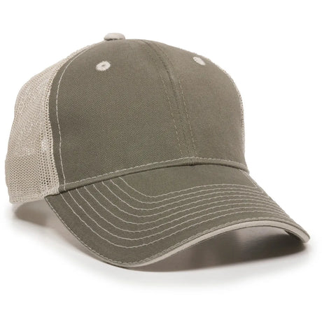 Outdoor Cap GWT-101M Cotton Twill Garment Washed Structured Trucker Hat Unisex Accessories Hats & Caps