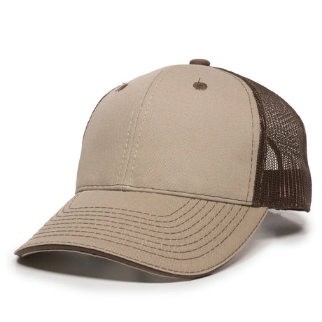 Outdoor Cap GWT-101M Cotton Twill Garment Washed Structured Trucker Hat Unisex Accessories Hats & Caps