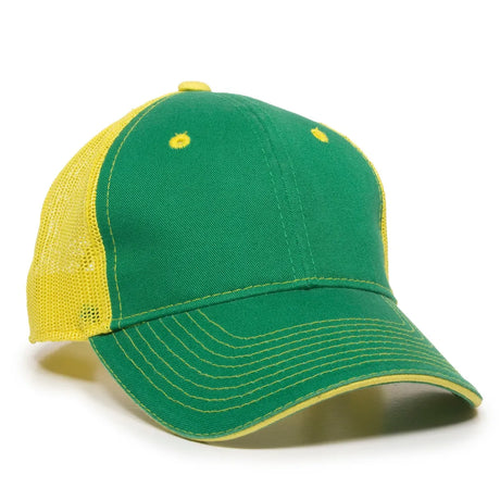Outdoor Cap GWT-101M Cotton Twill Garment Washed Structured Trucker Hat Unisex Accessories Hats & Caps