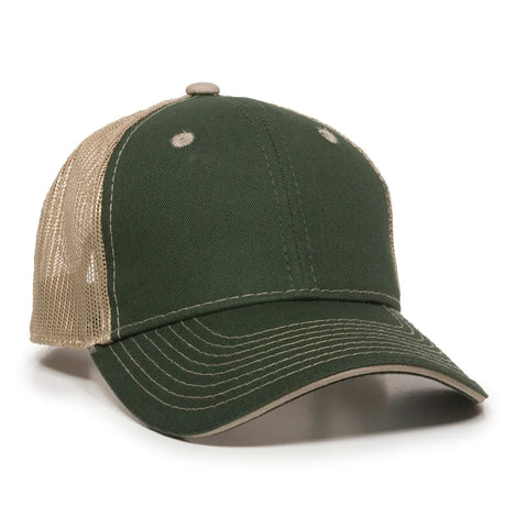 Outdoor Cap GWT-101M Cotton Twill Garment Washed Structured Trucker Hat Unisex Accessories Hats & Caps