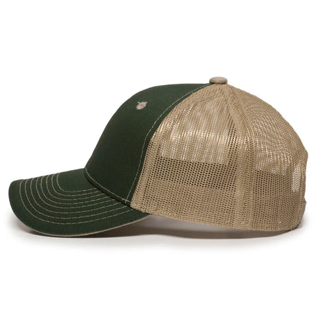 Outdoor Cap GWT-101M Cotton Twill Garment Washed Structured Trucker Hat Unisex Accessories Hats & Caps