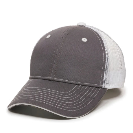 Outdoor Cap GWT-101M Cotton Twill Garment Washed Structured Trucker Hat Unisex Accessories Hats & Caps