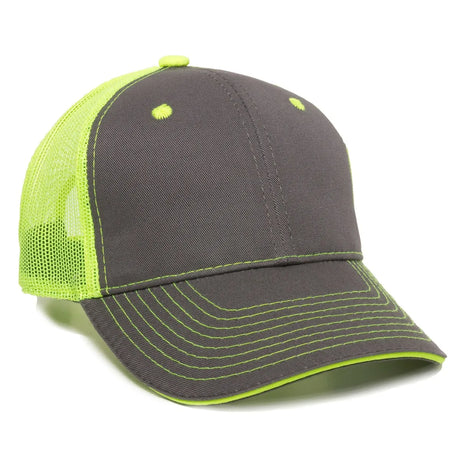 Outdoor Cap GWT-101M Cotton Twill Garment Washed Structured Trucker Hat Unisex Accessories Hats & Caps