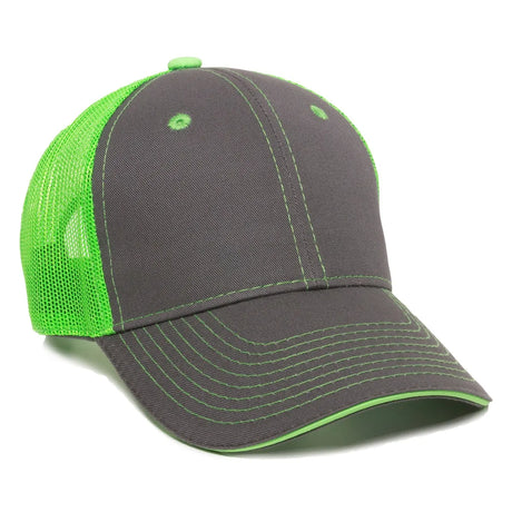 Outdoor Cap GWT-101M Cotton Twill Garment Washed Structured Trucker Hat Unisex Accessories Hats & Caps