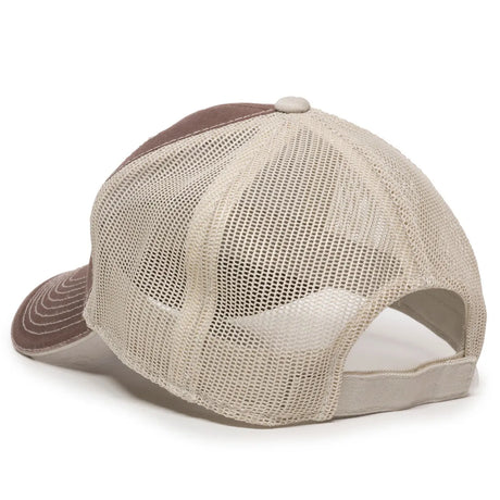 Outdoor Cap GWT-101M Cotton Twill Garment Washed Structured Trucker Hat Unisex Accessories Hats & Caps