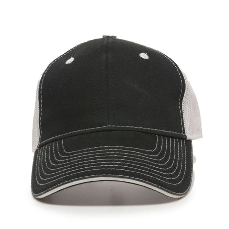 Outdoor Cap GWT-101M Cotton Twill Garment Washed Structured Trucker Hat Unisex Accessories Hats & Caps