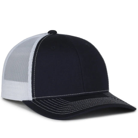 Outdoor Cap MB2020 Contrast Construction Stitch Structured Trucker Hat Unisex Accessories Hats & Caps