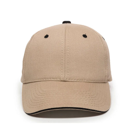 Outdoor Cap GL-845 Contrasting Button and Eyelets Structured Solid Back Hat Unisex Accessories Hats & Caps