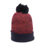 Outdoor Cap PWC-100 Heathered Acrylic Knit Beanie with Pom Unisex Accessories Hats & Caps