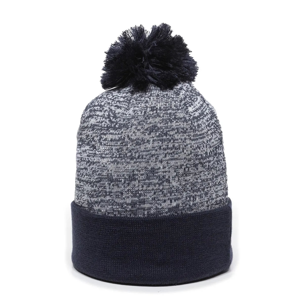 Outdoor Cap PWC-100 Heathered Acrylic Knit Beanie with Pom Unisex Accessories Hats & Caps