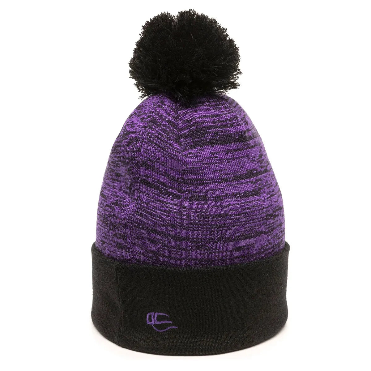 Outdoor Cap PWC-100 Heathered Acrylic Knit Beanie with Pom Unisex Accessories Hats & Caps