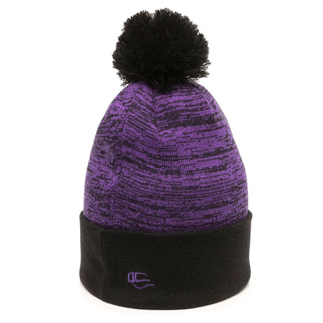 Outdoor Cap PWC-100 Heathered Acrylic Knit Beanie with Pom Unisex Accessories Hats & Caps
