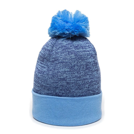 Outdoor Cap PWC-100 Heathered Acrylic Knit Beanie with Pom Unisex Accessories Hats & Caps