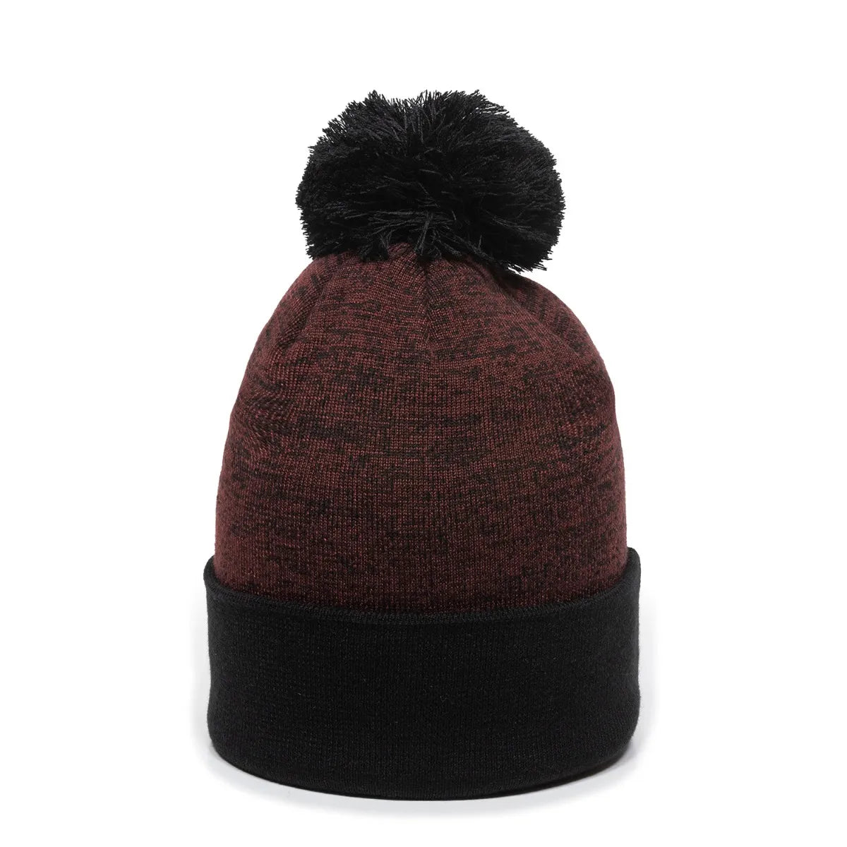 Outdoor Cap PWC-100 Heathered Acrylic Knit Beanie with Pom Unisex Accessories Hats & Caps