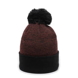 Outdoor Cap PWC-100 Heathered Acrylic Knit Beanie with Pom Unisex Accessories Hats & Caps