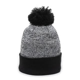 Outdoor Cap PWC-100 Heathered Acrylic Knit Beanie with Pom Unisex Accessories Hats & Caps