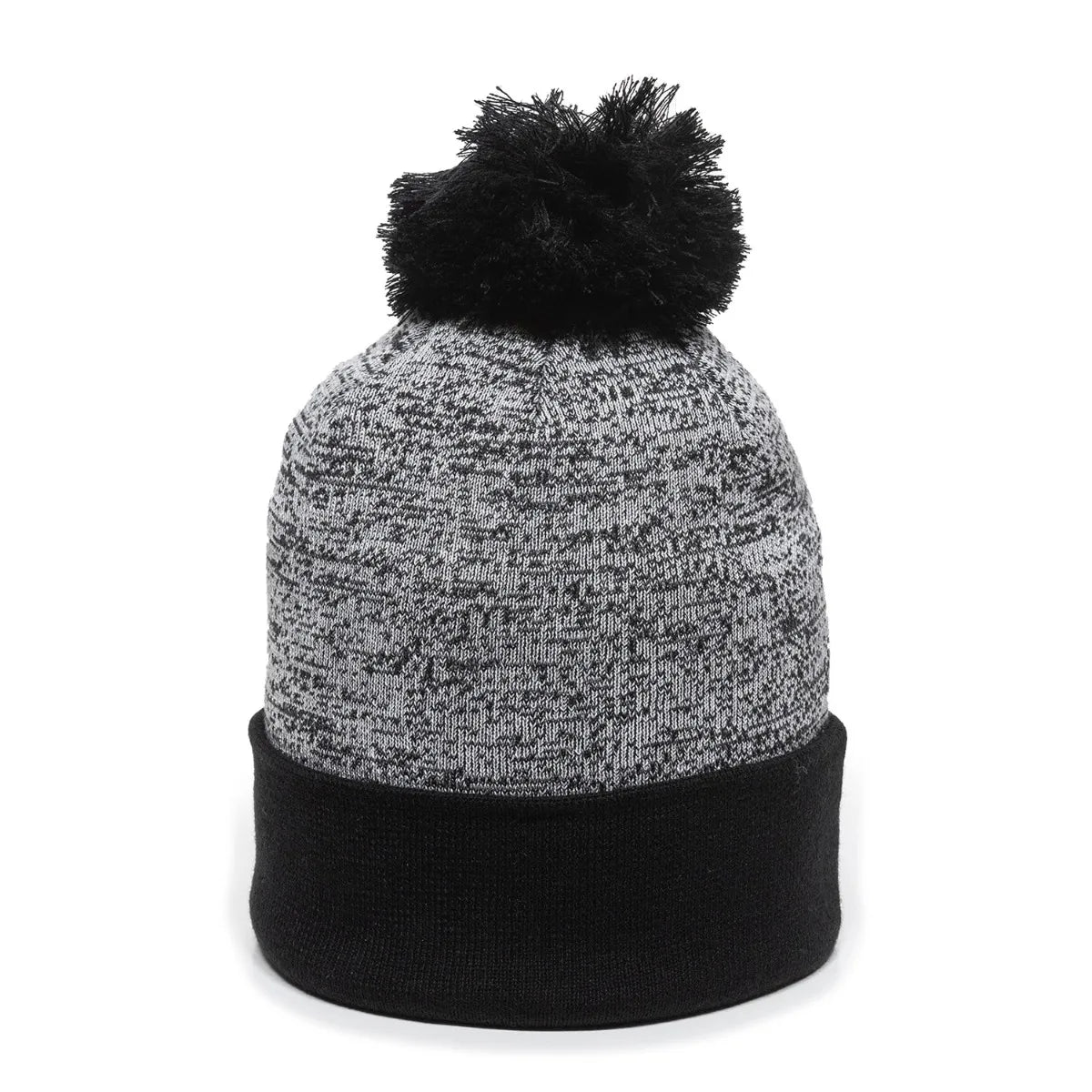 Outdoor Cap PWC-100 Heathered Acrylic Knit Beanie with Pom Unisex Accessories Hats & Caps