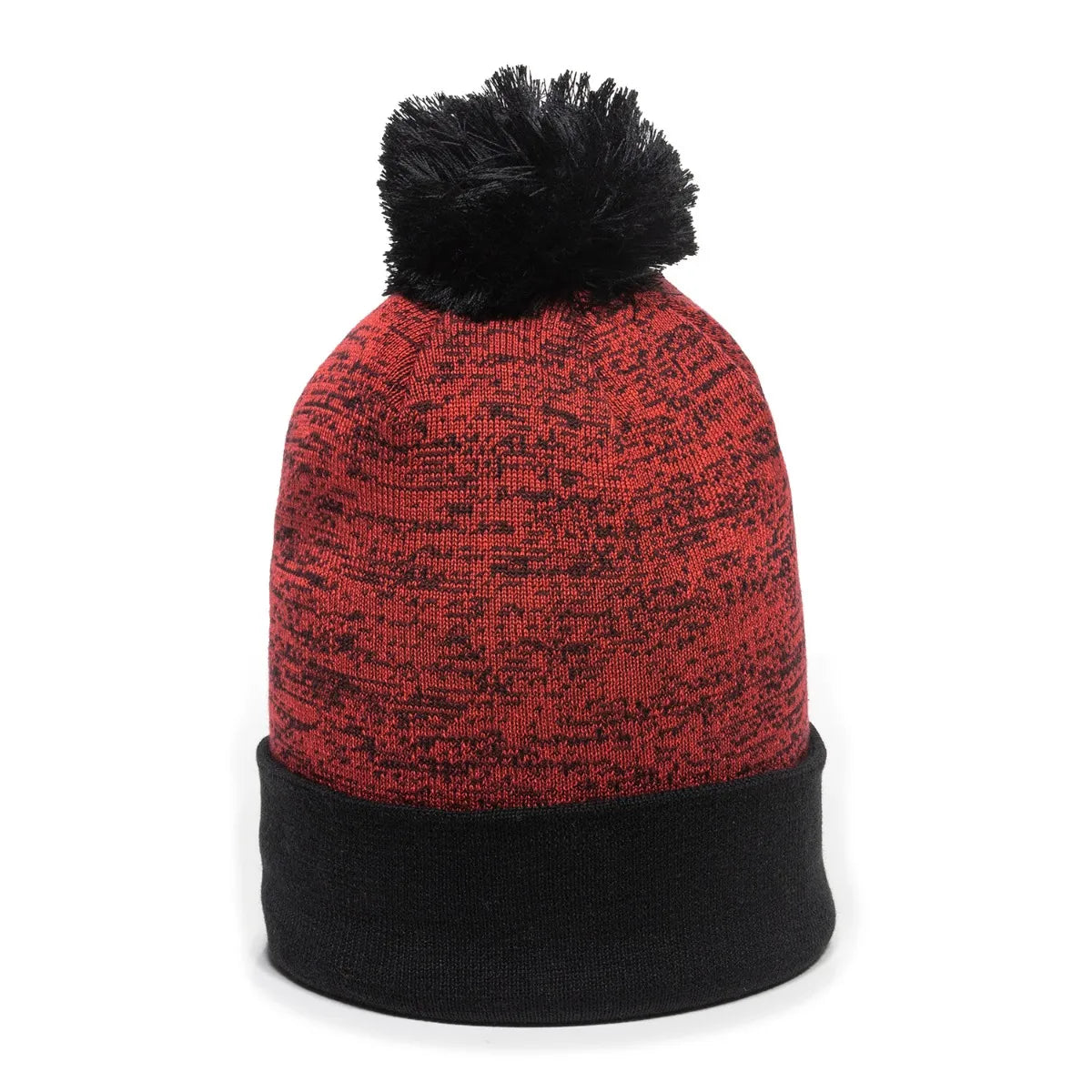 Outdoor Cap PWC-100 Heathered Acrylic Knit Beanie with Pom Unisex Accessories Hats & Caps