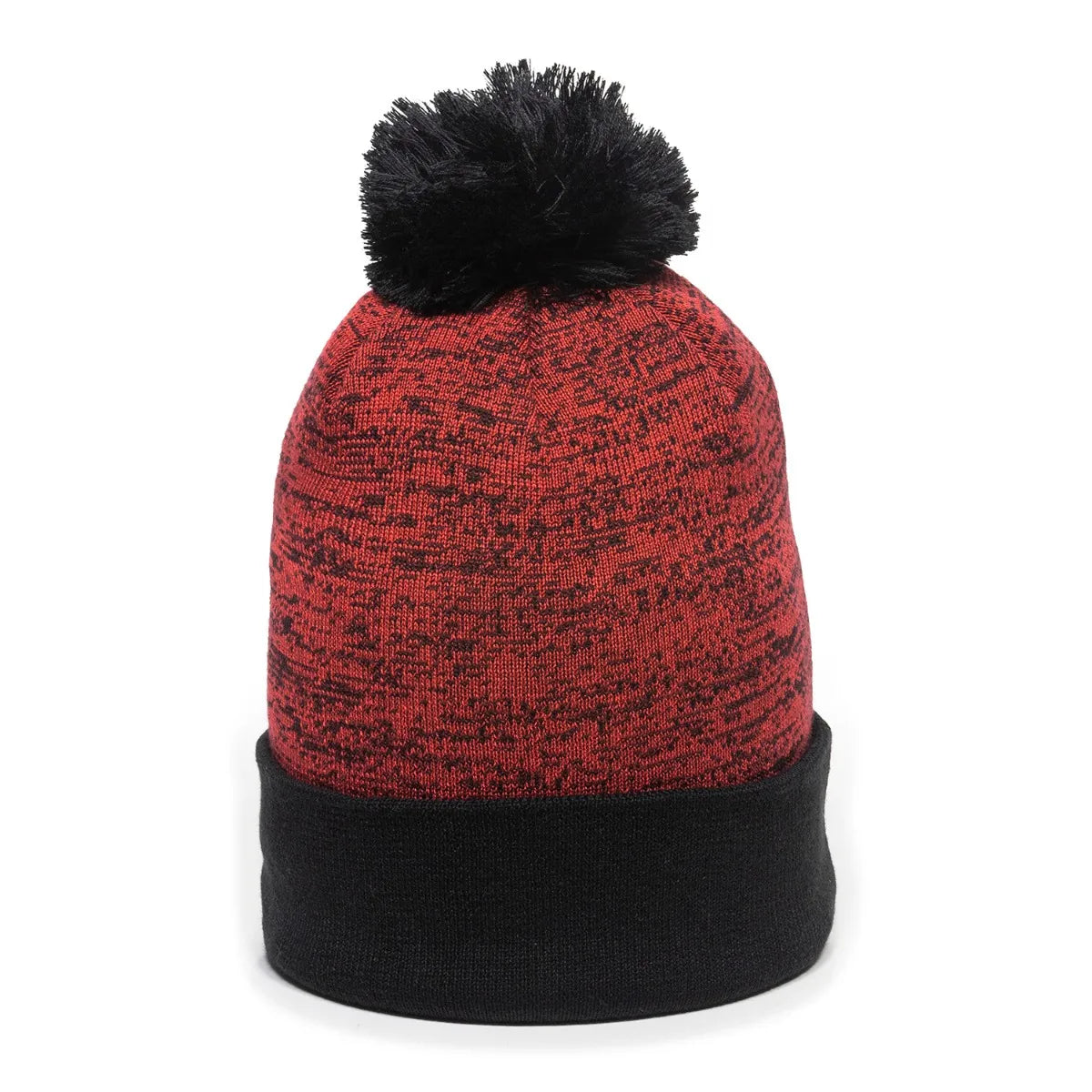 Outdoor Cap PWC-100 Heathered Acrylic Knit Beanie with Pom Unisex Accessories Hats & Caps