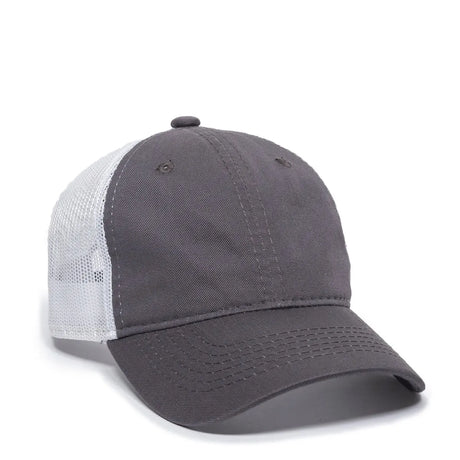 Outdoor Cap FWT-130L Garment Washed Cotton Twill Unstructured Trucker Hat Unisex Accessories Hats & Caps