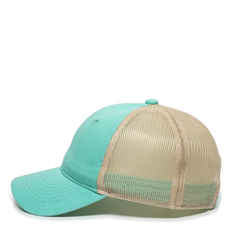 Outdoor Cap FWT-130L Garment Washed Cotton Twill Unstructured Trucker Hat Unisex Accessories Hats & Caps