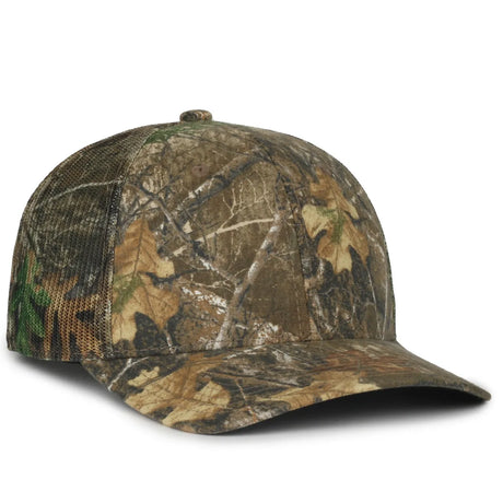 Outdoor Cap MB2020CAMO Canvas Camo Contrast Structured Trucker Hat Unisex Accessories Hats & Caps