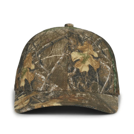 Outdoor Cap MB2020CAMO Canvas Camo Contrast Structured Trucker Hat Unisex Accessories Hats & Caps