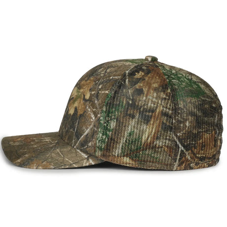 Outdoor Cap MB2020CAMO Canvas Camo Contrast Structured Trucker Hat Unisex Accessories Hats & Caps