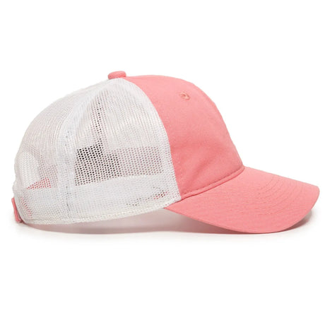 Outdoor Cap FWT-130L Garment Washed Cotton Twill Unstructured Trucker Hat Unisex Accessories Hats & Caps