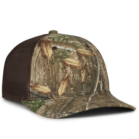 Outdoor Cap MB2020CAMO Canvas Camo Contrast Structured Trucker Hat Unisex Accessories Hats & Caps