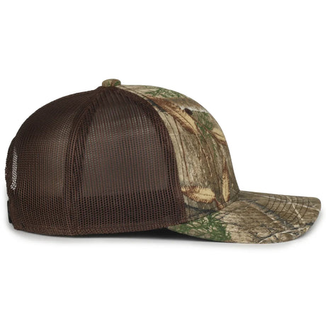 Outdoor Cap MB2020CAMO Canvas Camo Contrast Structured Trucker Hat Unisex Accessories Hats & Caps