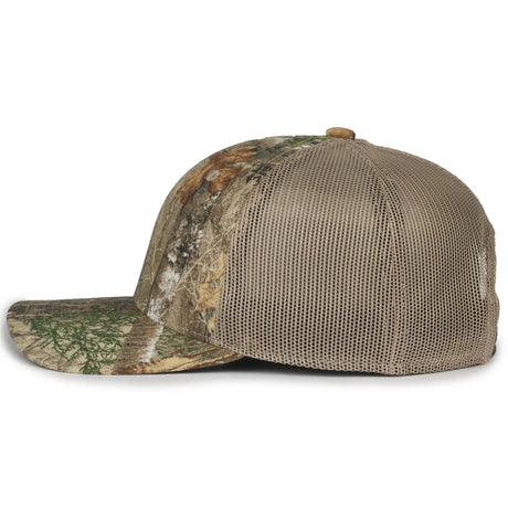 Outdoor Cap MB2020CAMO Canvas Camo Contrast Structured Trucker Hat Unisex Accessories Hats & Caps
