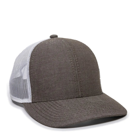 Outdoor Cap MBW-800CB Cotton Chambray Structured Trucker Hat Unisex Accessories Hats & Caps