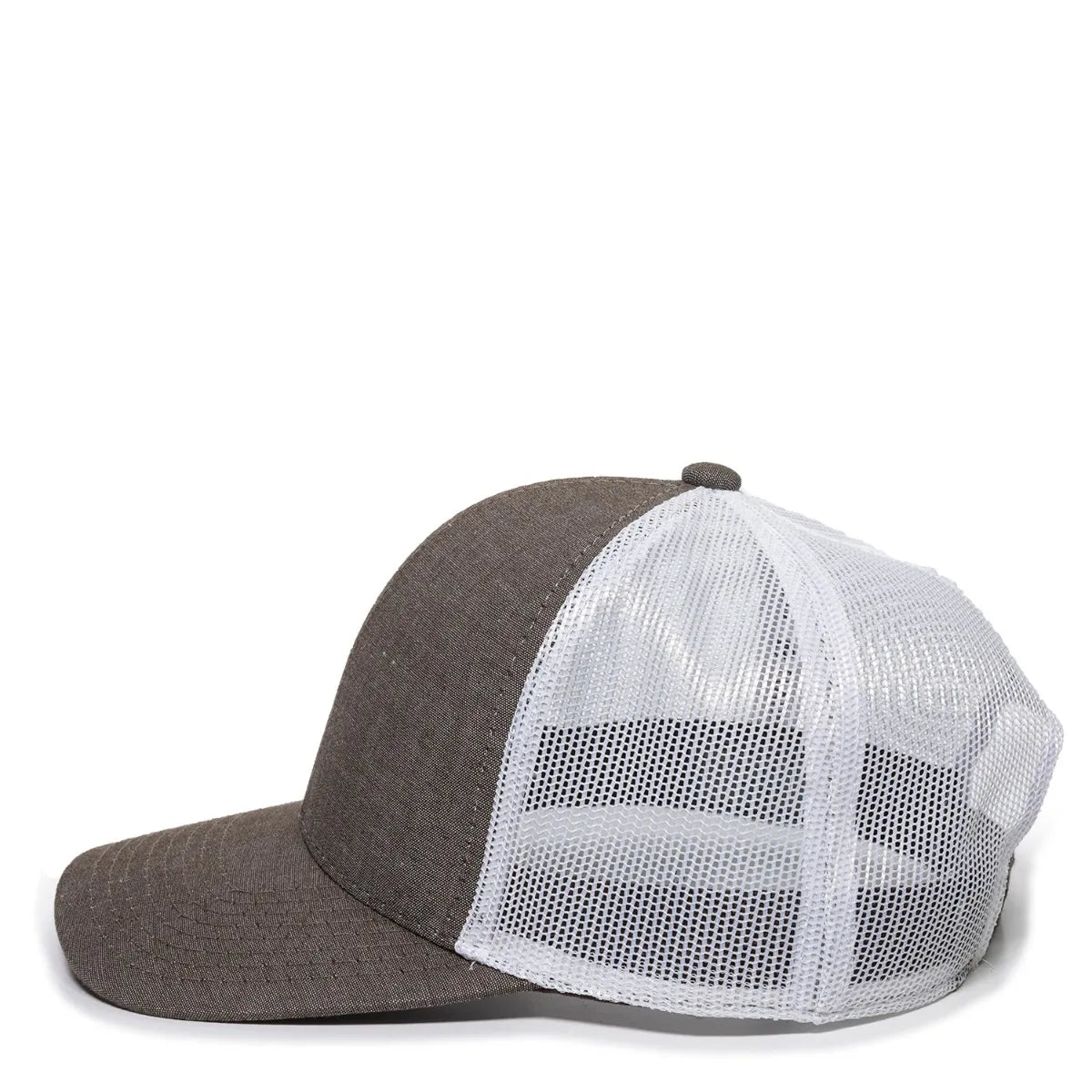 Outdoor Cap MBW-800CB Cotton Chambray Structured Trucker Hat Unisex Accessories Hats & Caps
