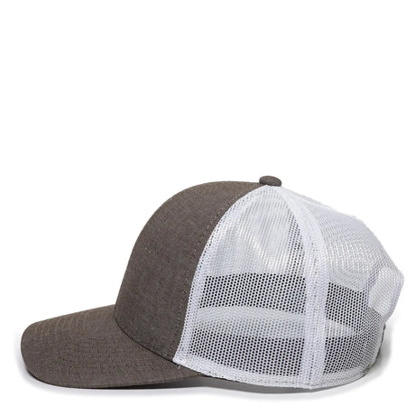 Outdoor Cap MBW-800CB Cotton Chambray Structured Trucker Hat Unisex Accessories Hats & Caps