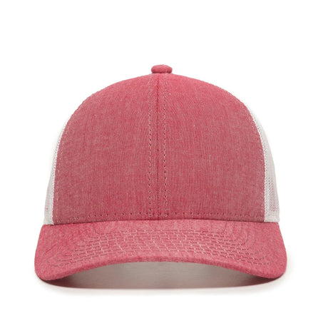 Outdoor Cap MBW-800CB Cotton Chambray Structured Trucker Hat Unisex Accessories Hats & Caps