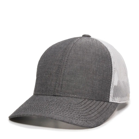 Outdoor Cap MBW-800CB Cotton Chambray Structured Trucker Hat Unisex Accessories Hats & Caps