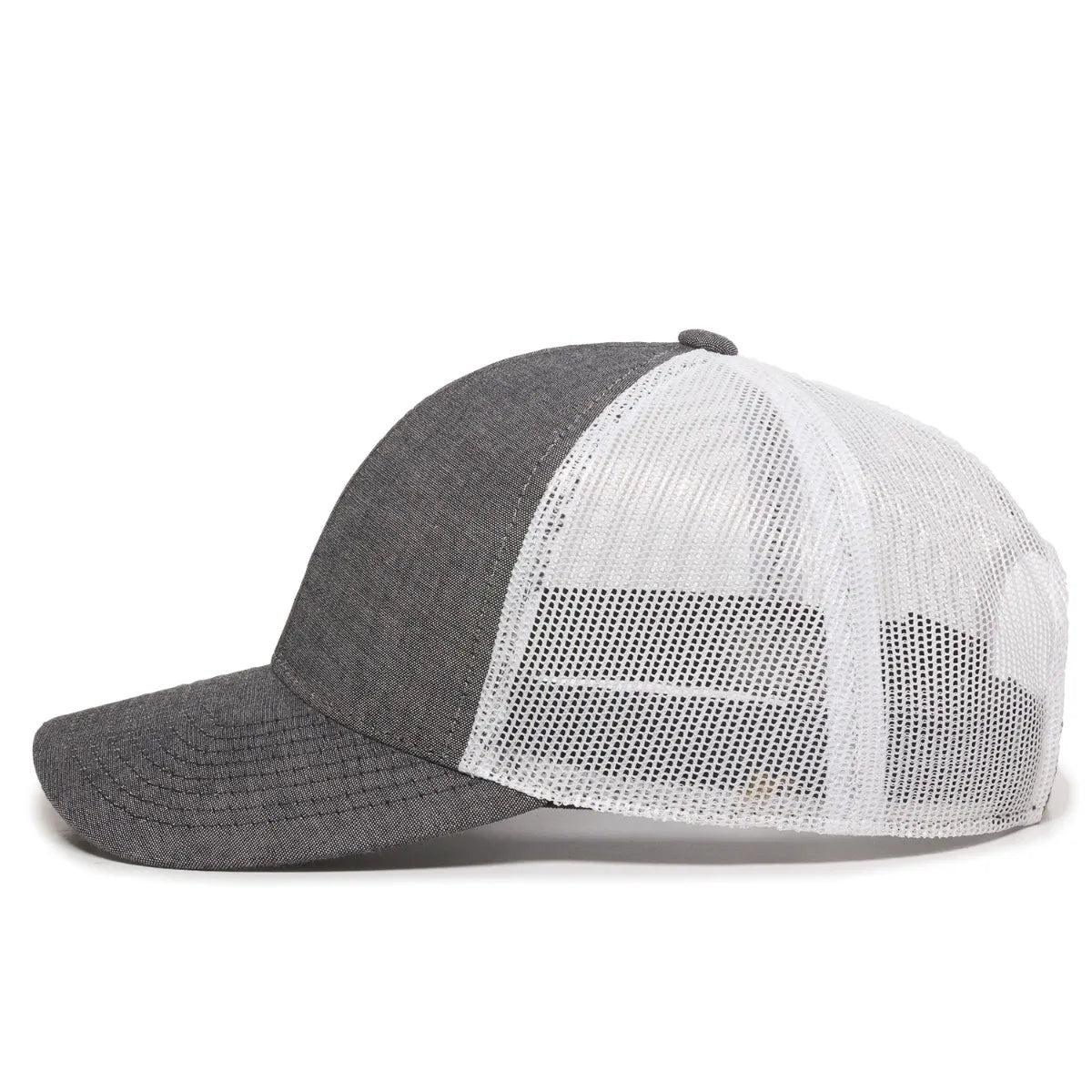 Outdoor Cap MBW-800CB Cotton Chambray Structured Trucker Hat Unisex Accessories Hats & Caps
