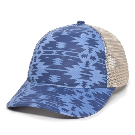 Outdoor Cap OC901M Aztec & Leopard Unstructured Trucker Hat Unisex Accessories Hats & Caps