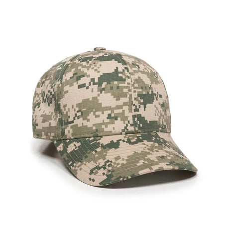 Outdoor Cap DC-610 Camo Structured Solid Back Hat Unisex Accessories Hats & Caps