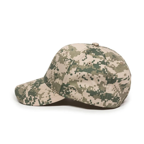 Outdoor Cap DC-610 Camo Structured Solid Back Hat Unisex Accessories Hats & Caps